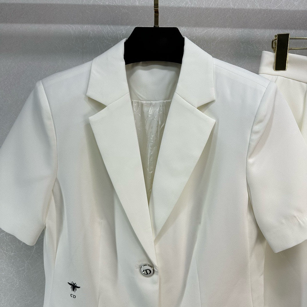 迪D家-2403 休閒西服套裝輕薄款 白色