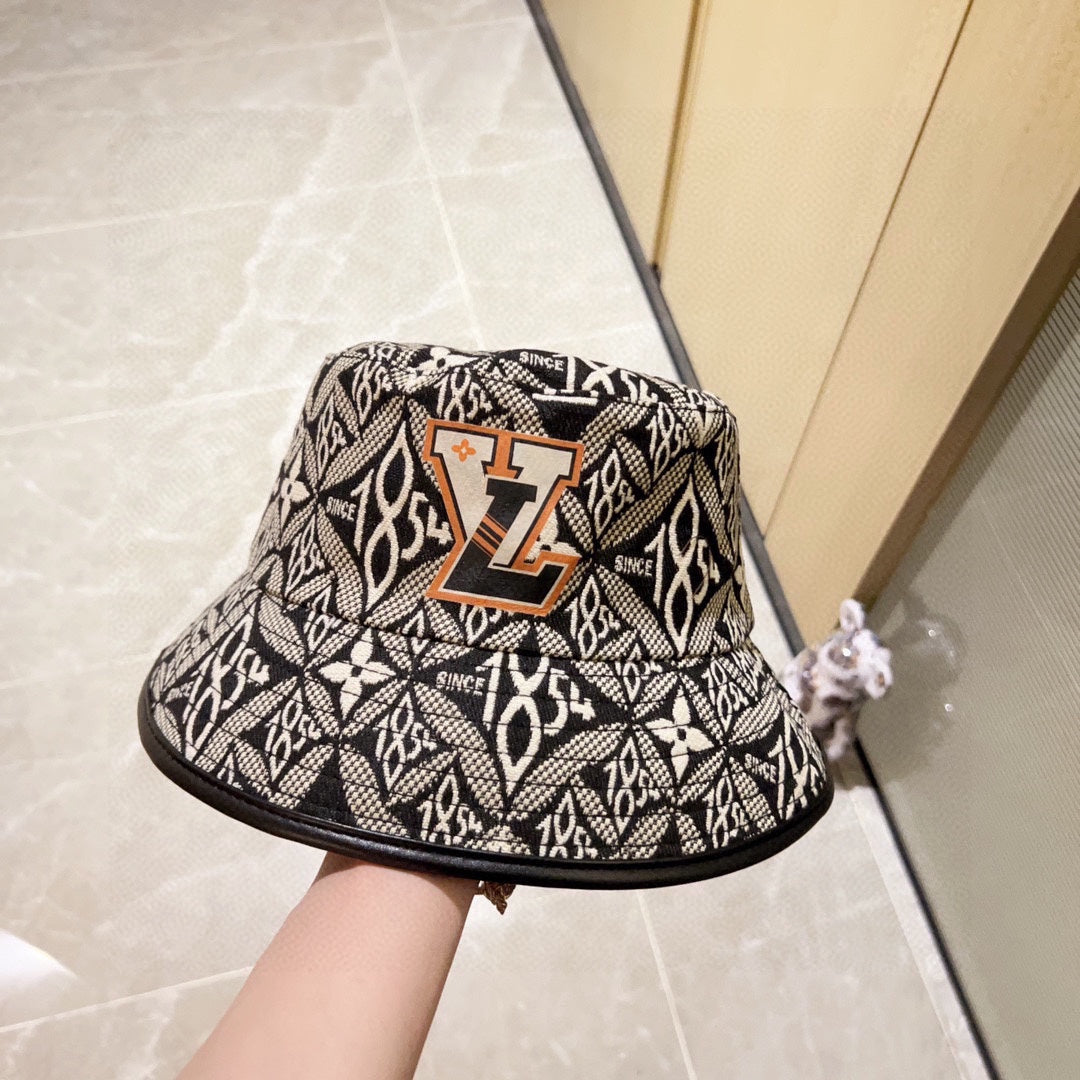 路L家-2023春夏新款 刺繡漁夫帽 黑色