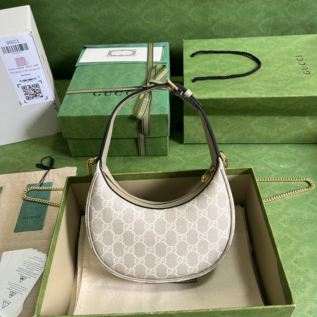 古G家-半月造型手袋 Mini 燕麥色