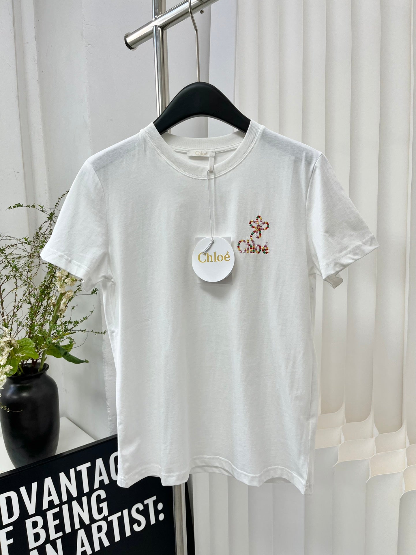 克羅C-2403 24春夏官網新品刺繡TEE 白色