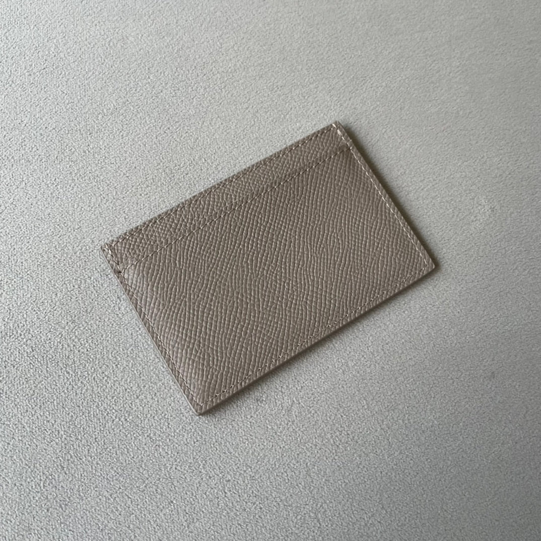 賽C家-小號卡包 粒面小牛皮 灰棕色