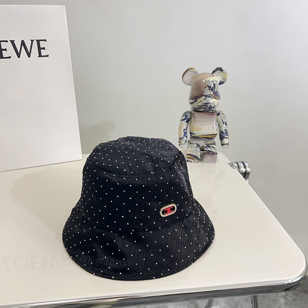 賽C家-2024新款水鑽輕奢華漁夫帽 黑色