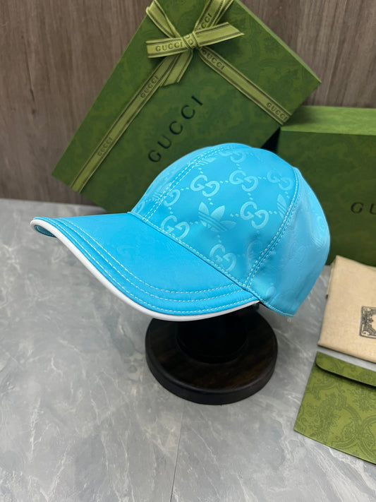 古G家-聯名款防水材質老花棒球帽 藍色