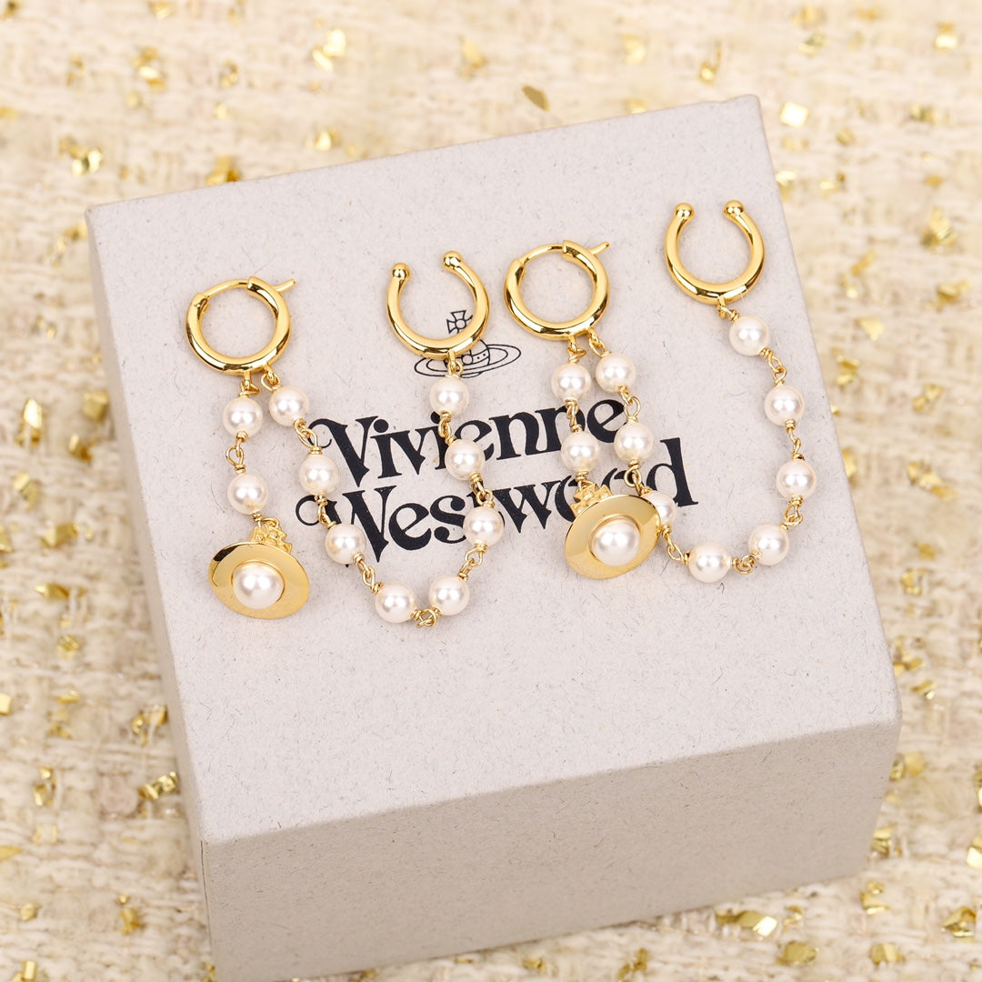 Vivienne westwood-耳環 金色008