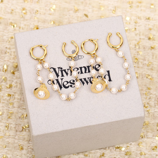 Vivienne westwood-耳環 金色008