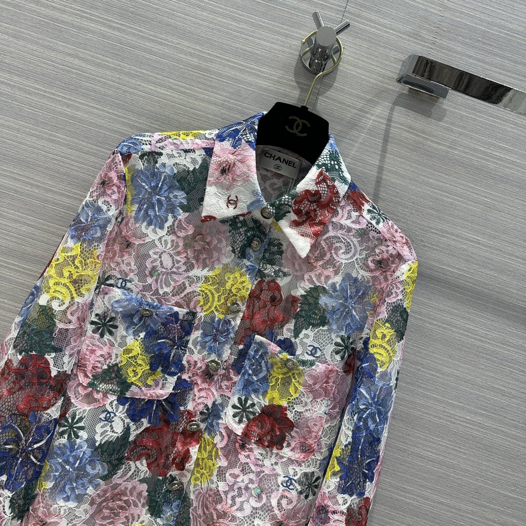 小香家-2404 油畫蕾絲印花襯衫