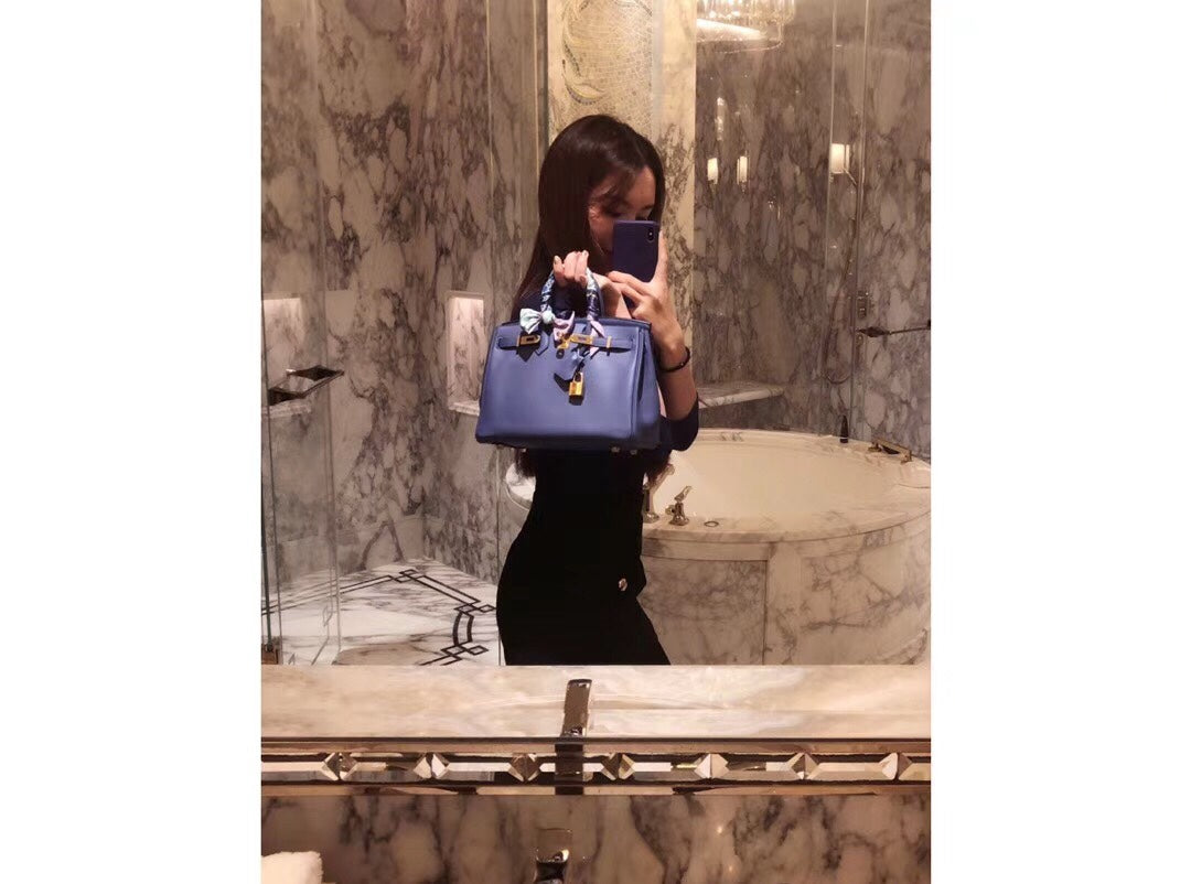 小愛款-Birkin 25 Togo 7E Blue birghton 明藍色 金扣