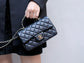 小香家-Chanel CF Mini 經典皮革穿繞雙c Logo 黑色