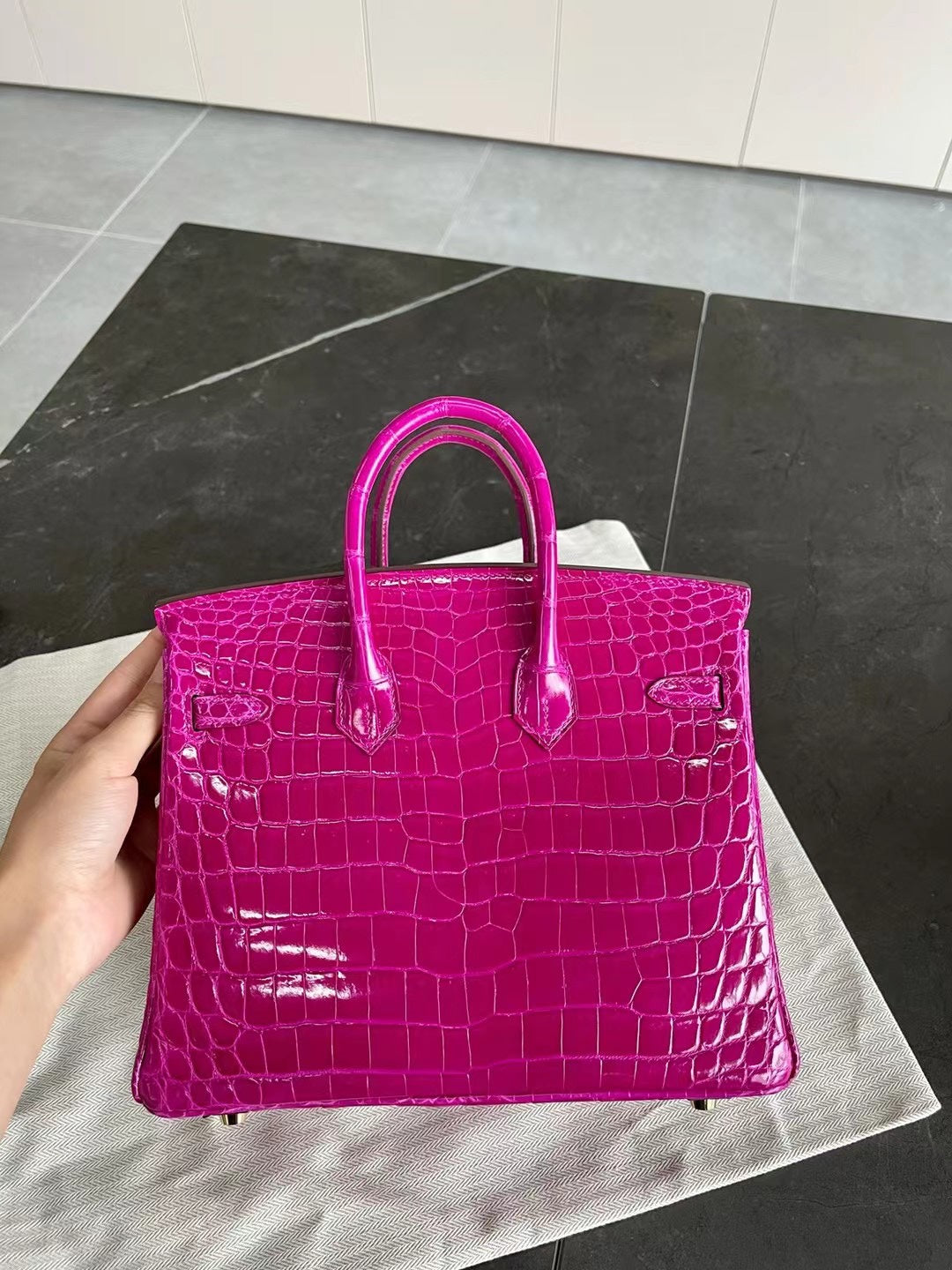 小愛款-Birkin 25 鱷魚 天方夜譚紫 金扣