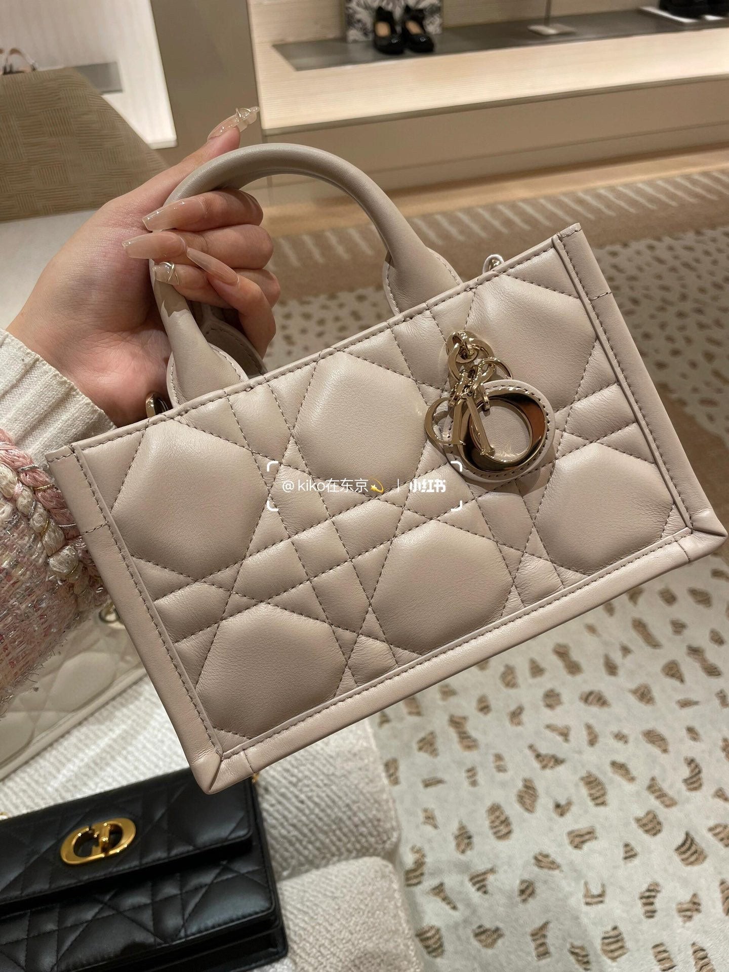 迪D家-Book Tote 背帶托特包 粉杏色 Mini