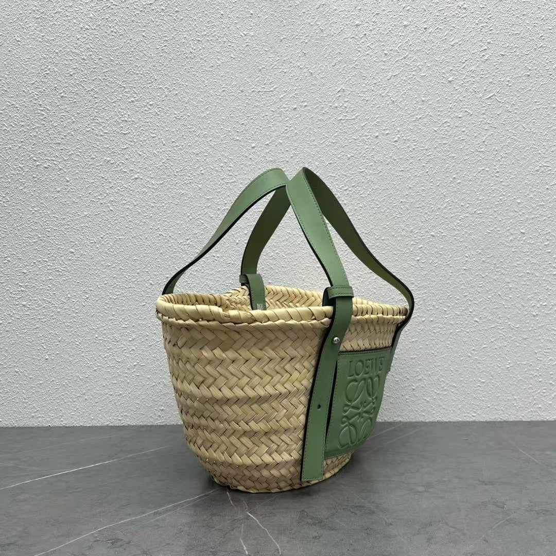 羅L威-草編包 33CM 小號 綠色