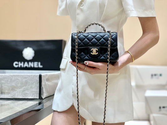 小香家-Chanel 23A CF水鑽手柄 黑色