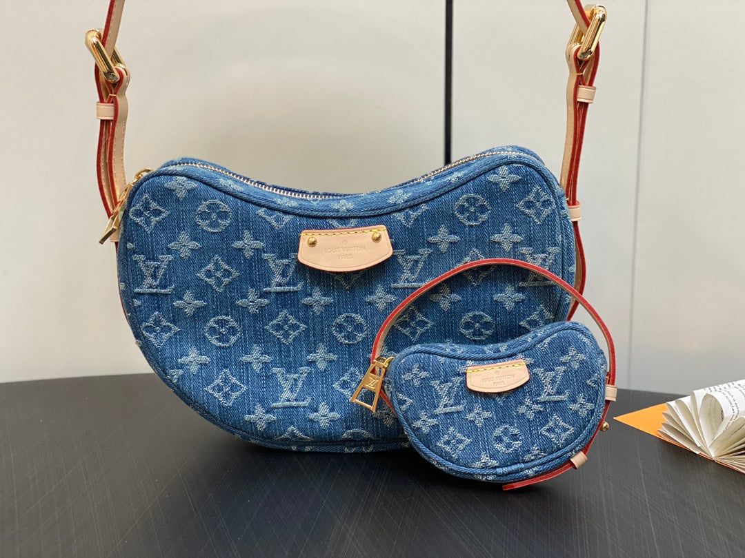 M46856 路L家-碗豆包系列 Croissant MM 可頌包 牛仔