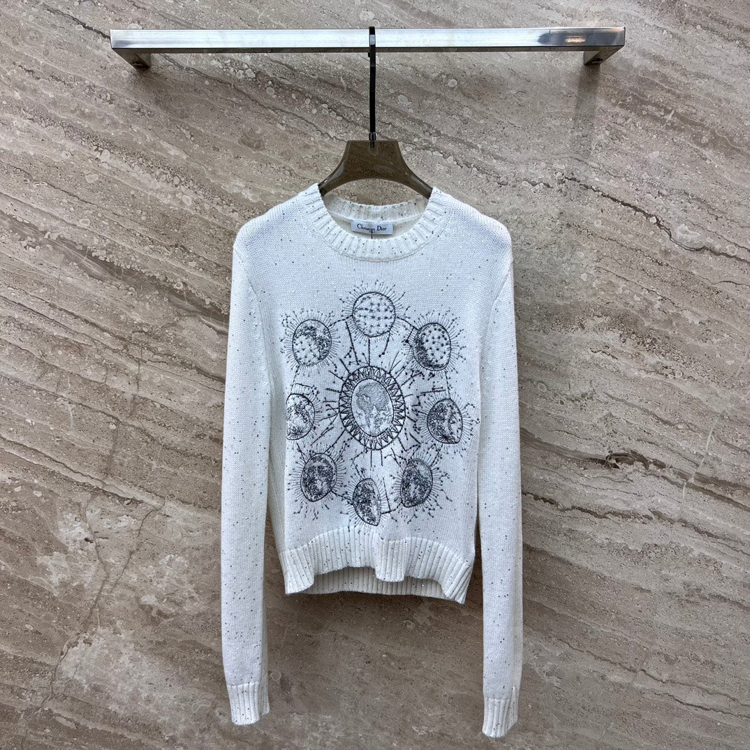 迪D家-2403 星空元素圖案刺繡珠片毛衣