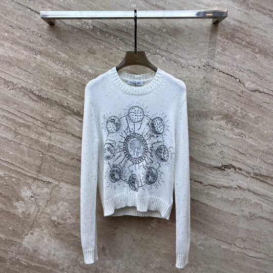 迪D家-2403 星空元素圖案刺繡珠片毛衣