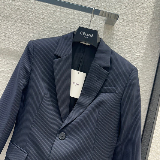 賽C家-2403 24早春新品藍色條紋西裝套裝 外套