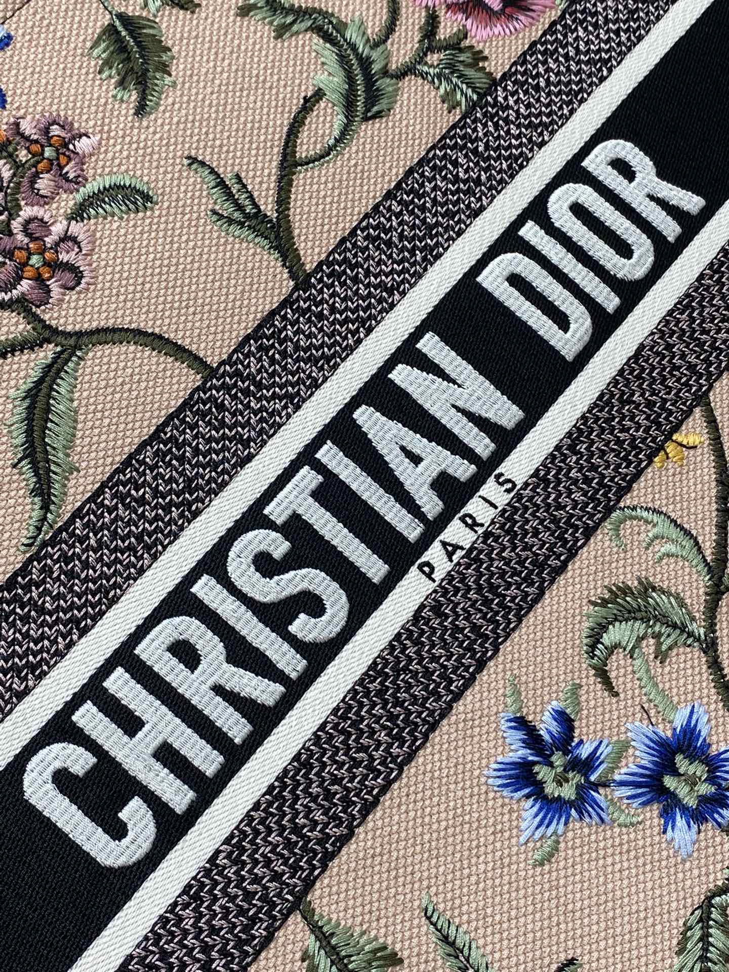 迪D家 Book Tote 刺繡字母粉花 大號41.5cm