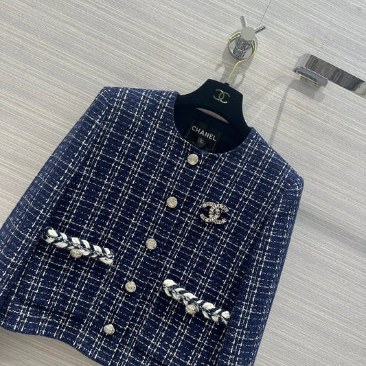 小香家-2403 24早春新品高級藍白金短款小外套