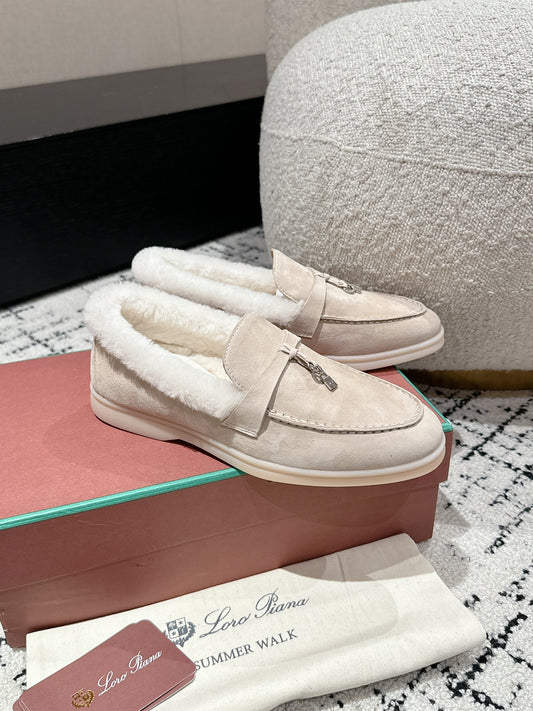 L-Piana-2024兔毛樂福鞋 奶茶色