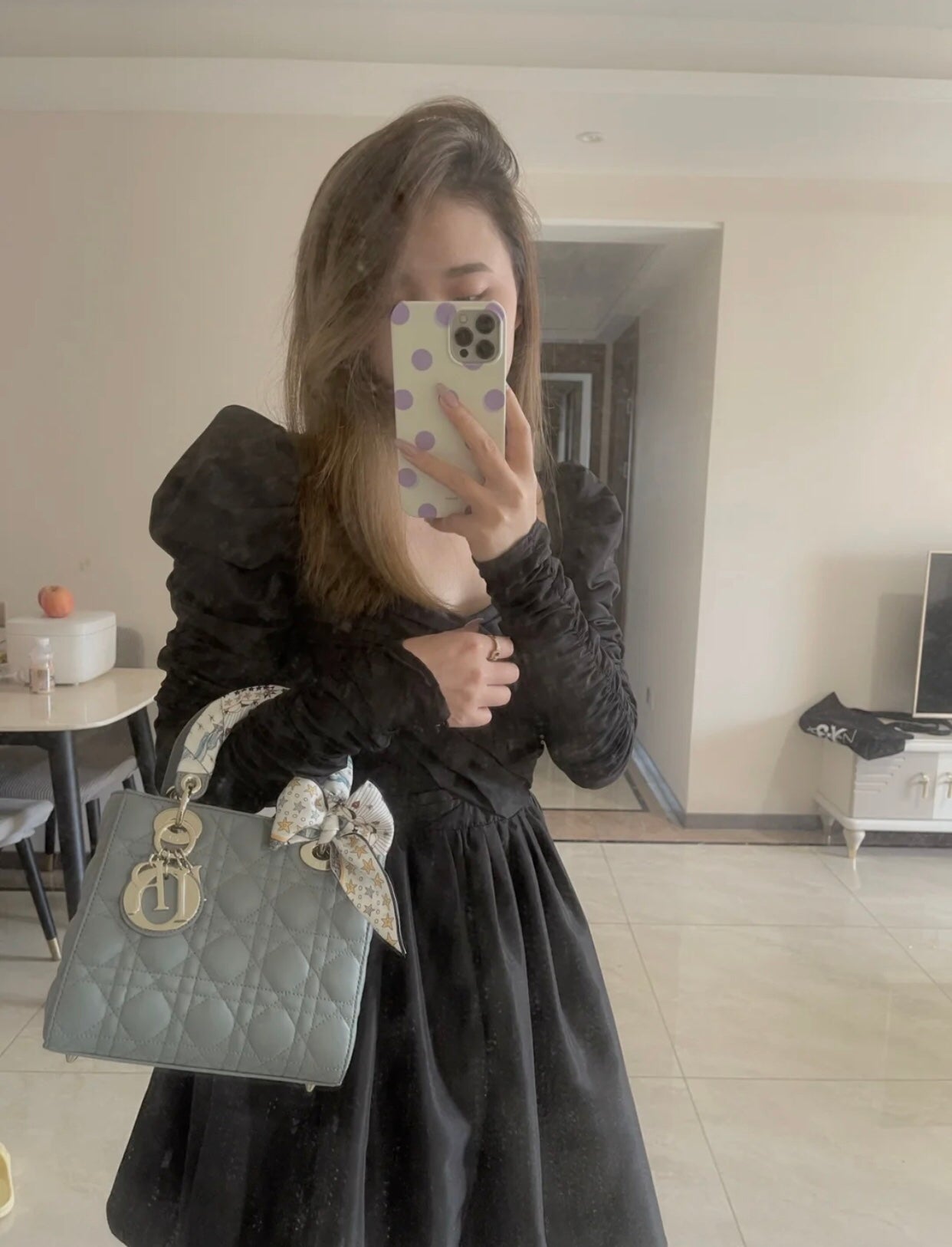 迪D家-Lady dior myABC 岩石灰色金扣 小號