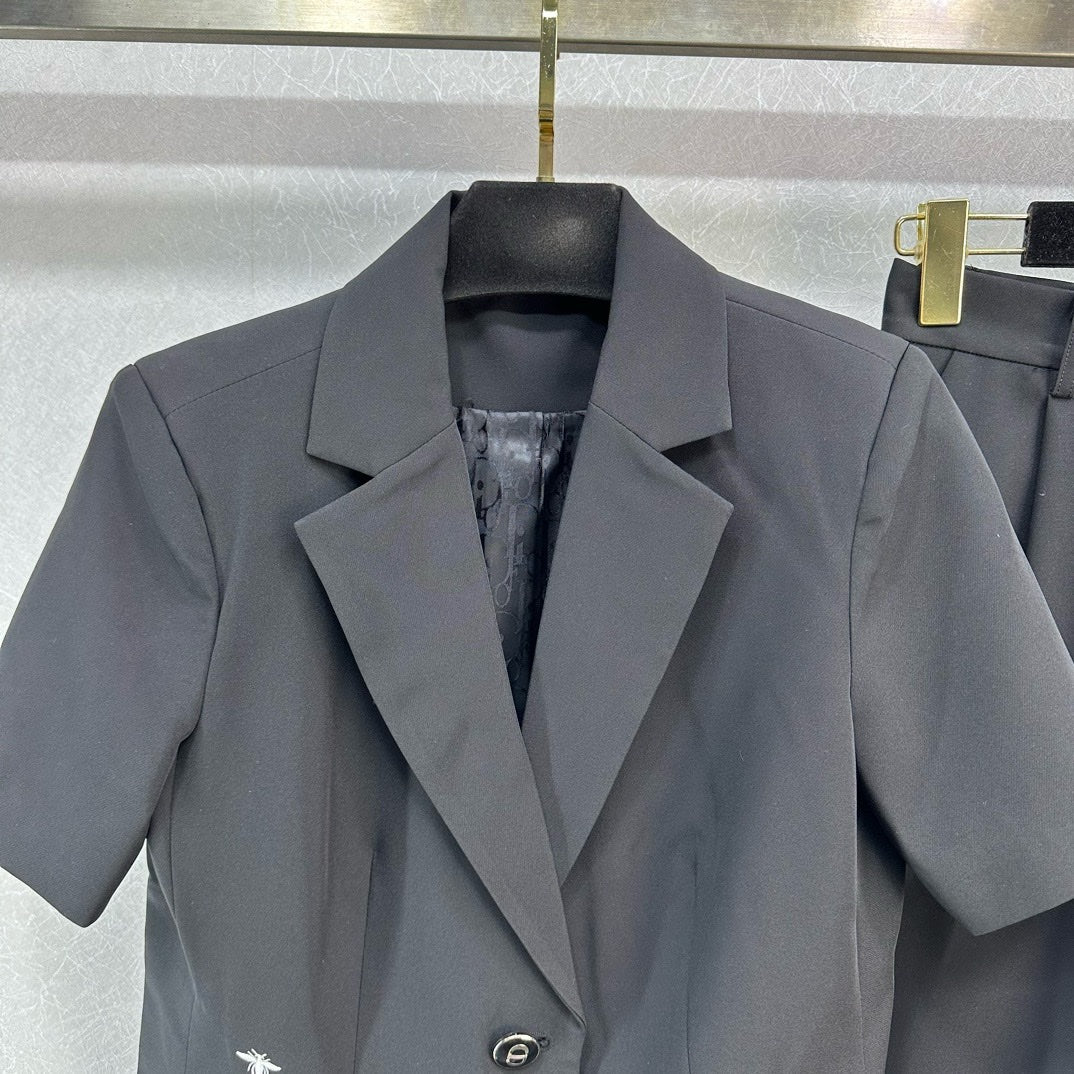 迪D家-2403 休閒西服套裝輕薄款 黑色
