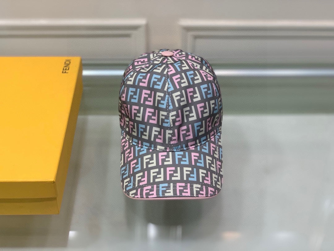 芬F家-雙F刺繡帆布棒球帽 藍色