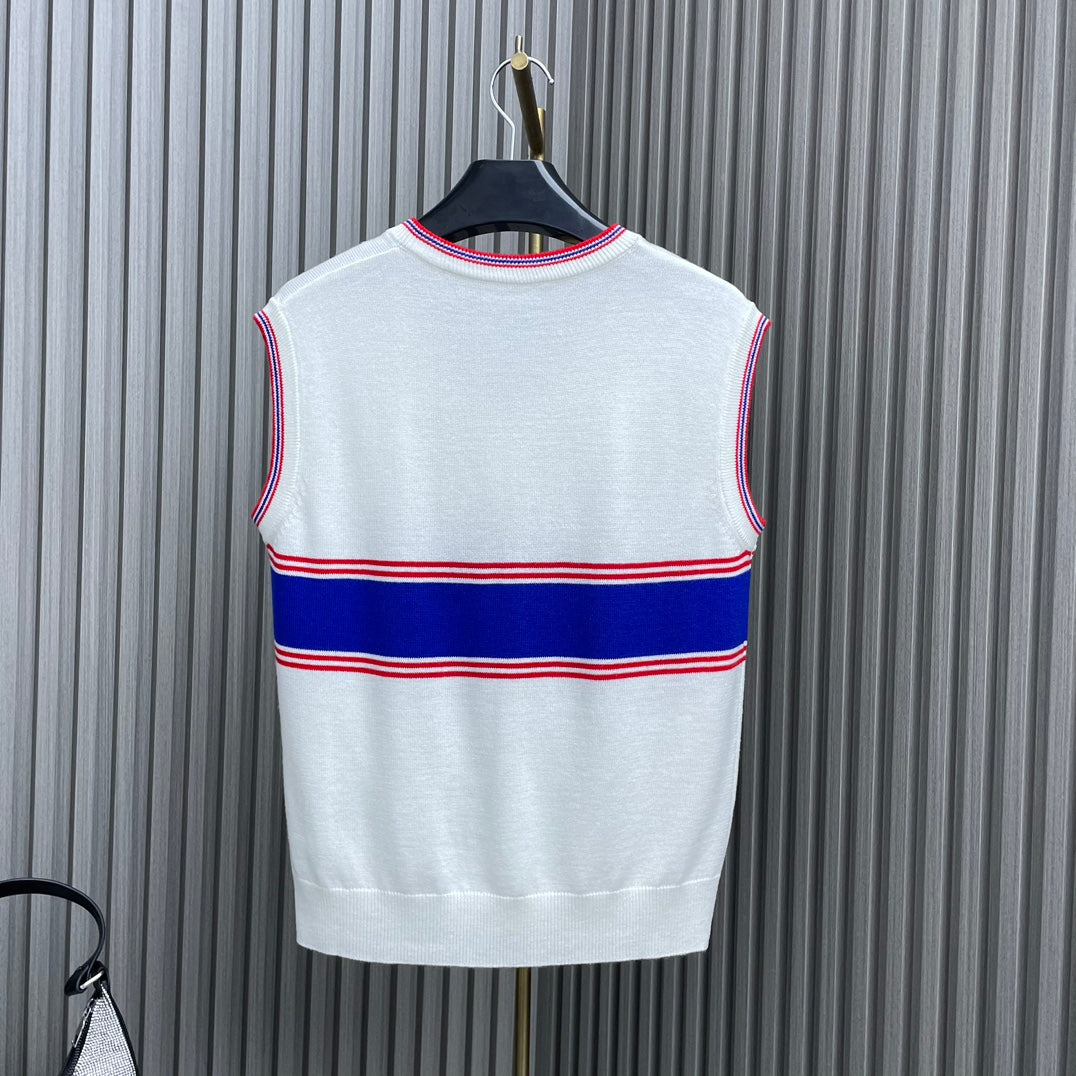 賽C家-2404 24新品上架撞色刺繡針織馬甲