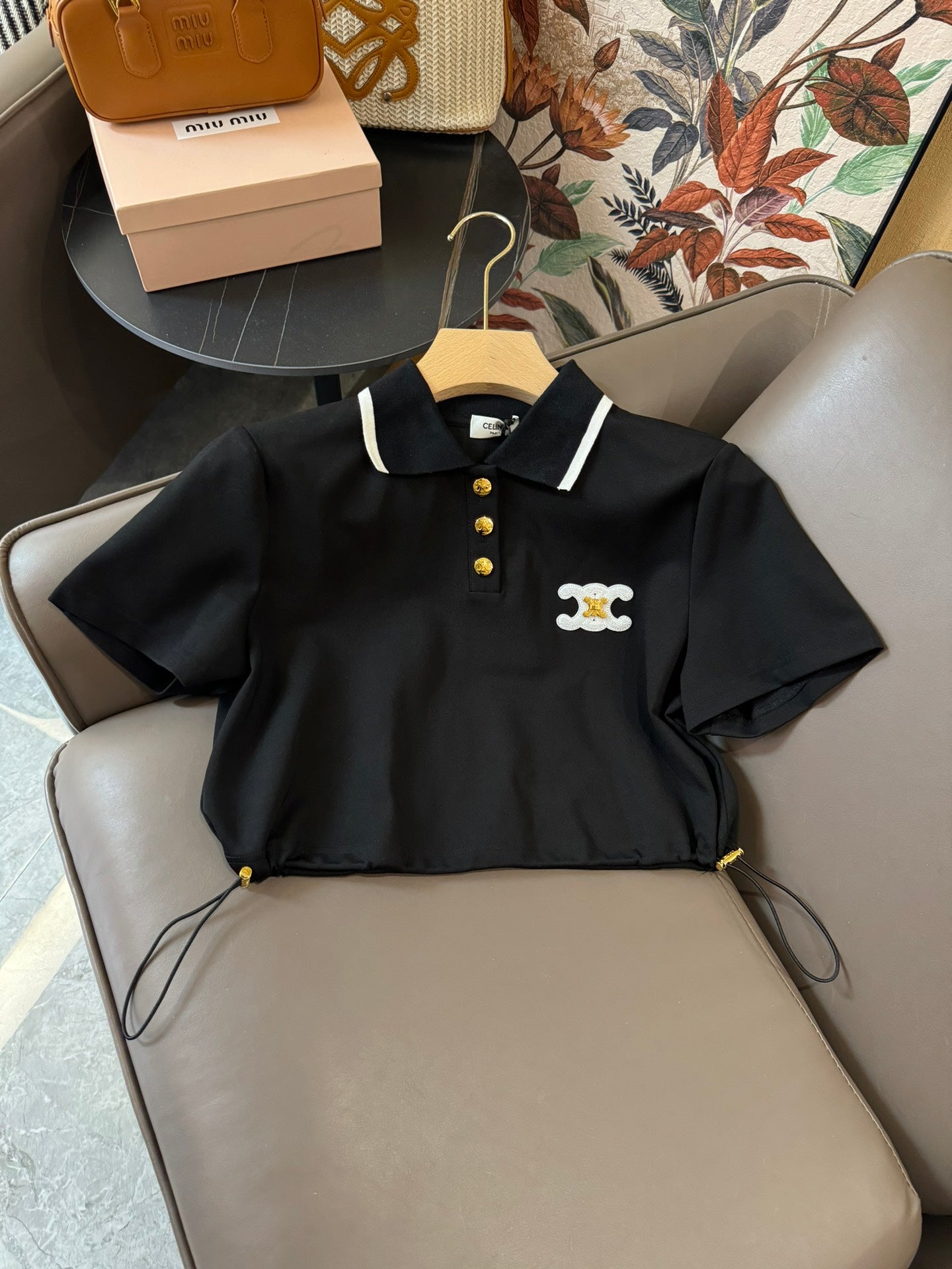 賽C家-2404 短袖polo衫套裝 黑色