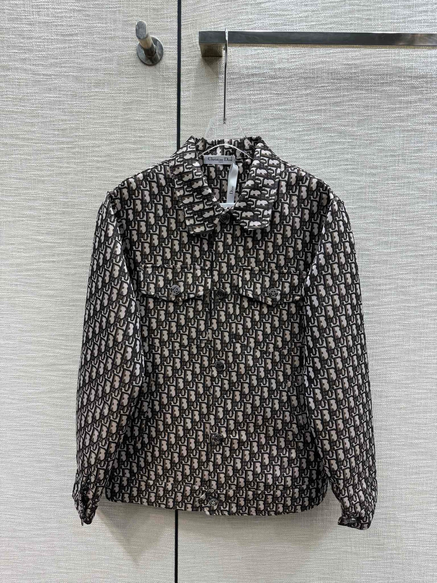 迪D家-2403 經典老花logo夾克外套 棕色