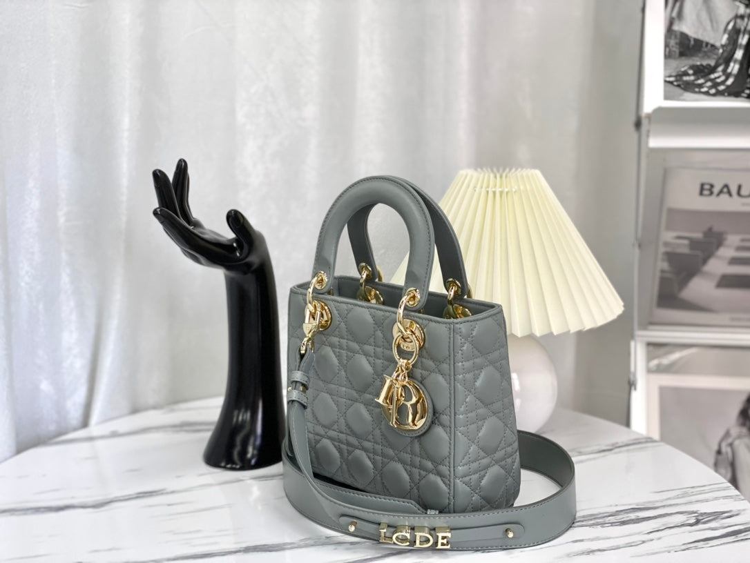迪D家-Lady dior myABC 岩石灰色金扣 小號