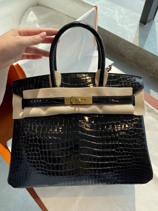 小愛款-Birkin 30 鱷魚 黑色 金扣