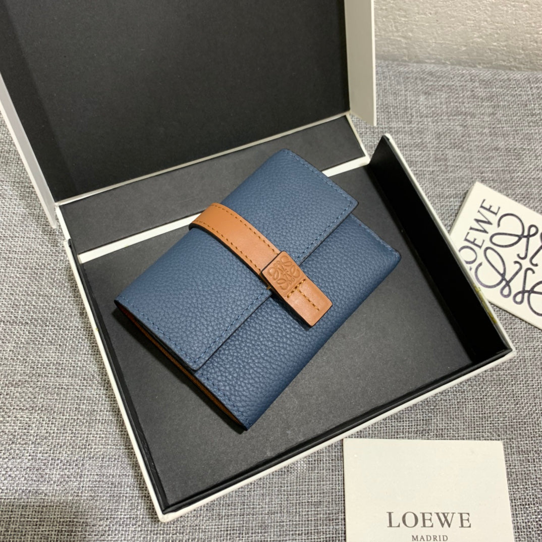 羅L威-Small vertical wallet系列 灰藍色