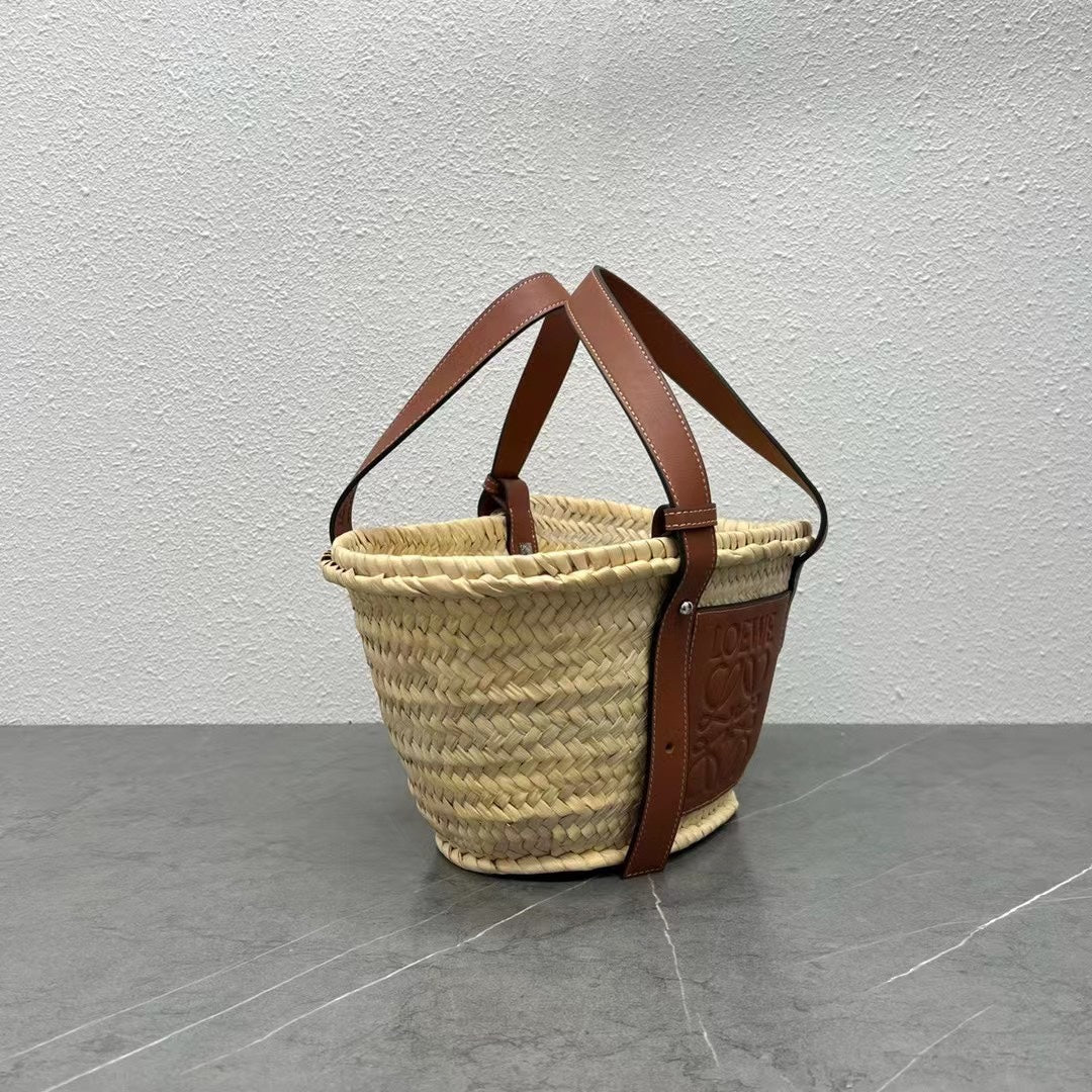 羅L威-草編包 33CM 小號 棕色