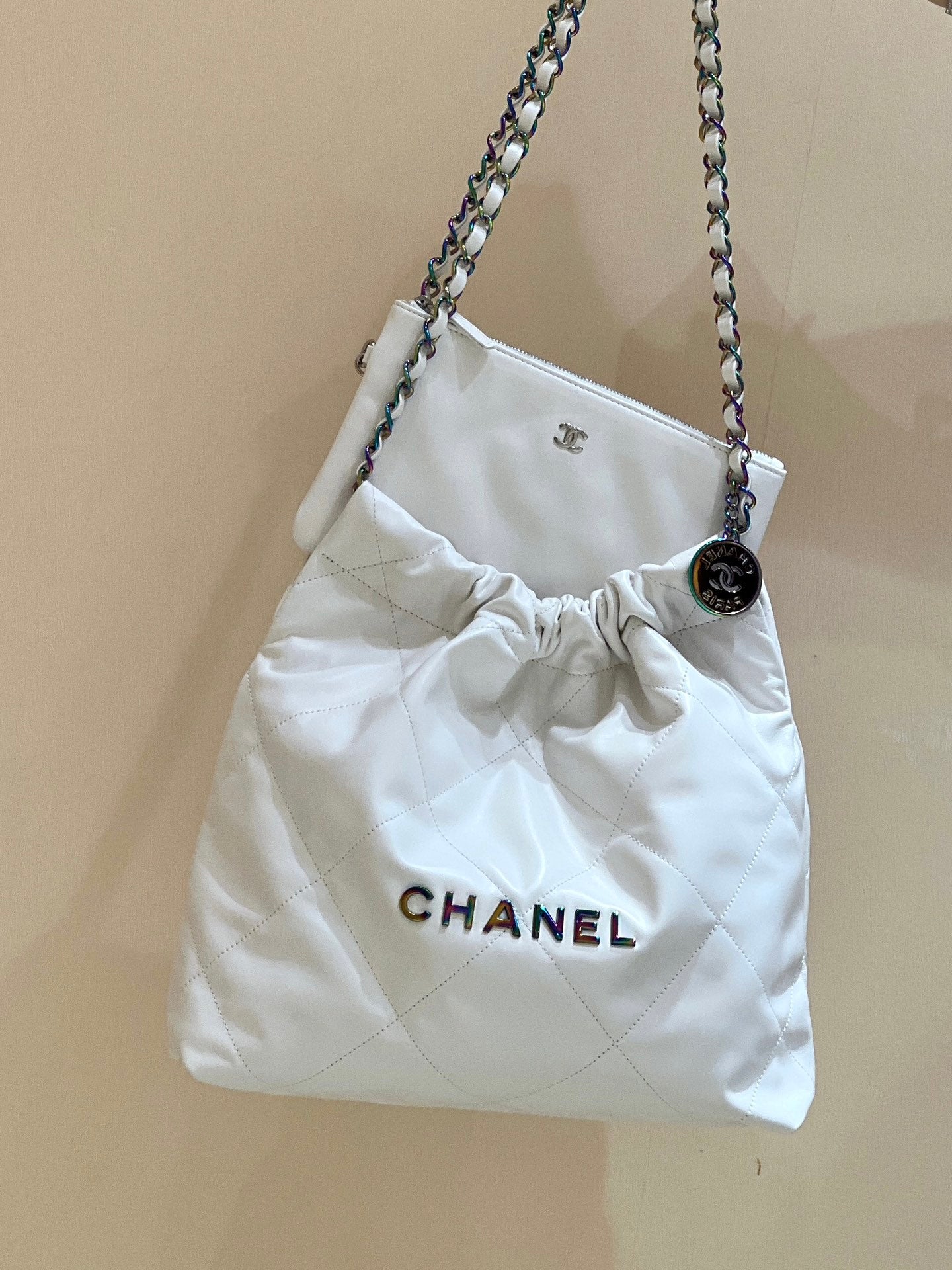 小香風-早春新款Chanel 22號手袋 白色大號