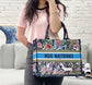 迪D家-Book Tote 黑花刺繡 中號