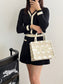 迪D家-2024春夏系列 Book Tote  經典的菱形格 杏色 小號