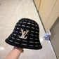 路L家-2023新款波浪針織漁夫帽 黑色