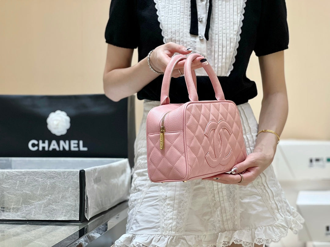 小香家-Chanel Vintage 中古保齡球包 粉色