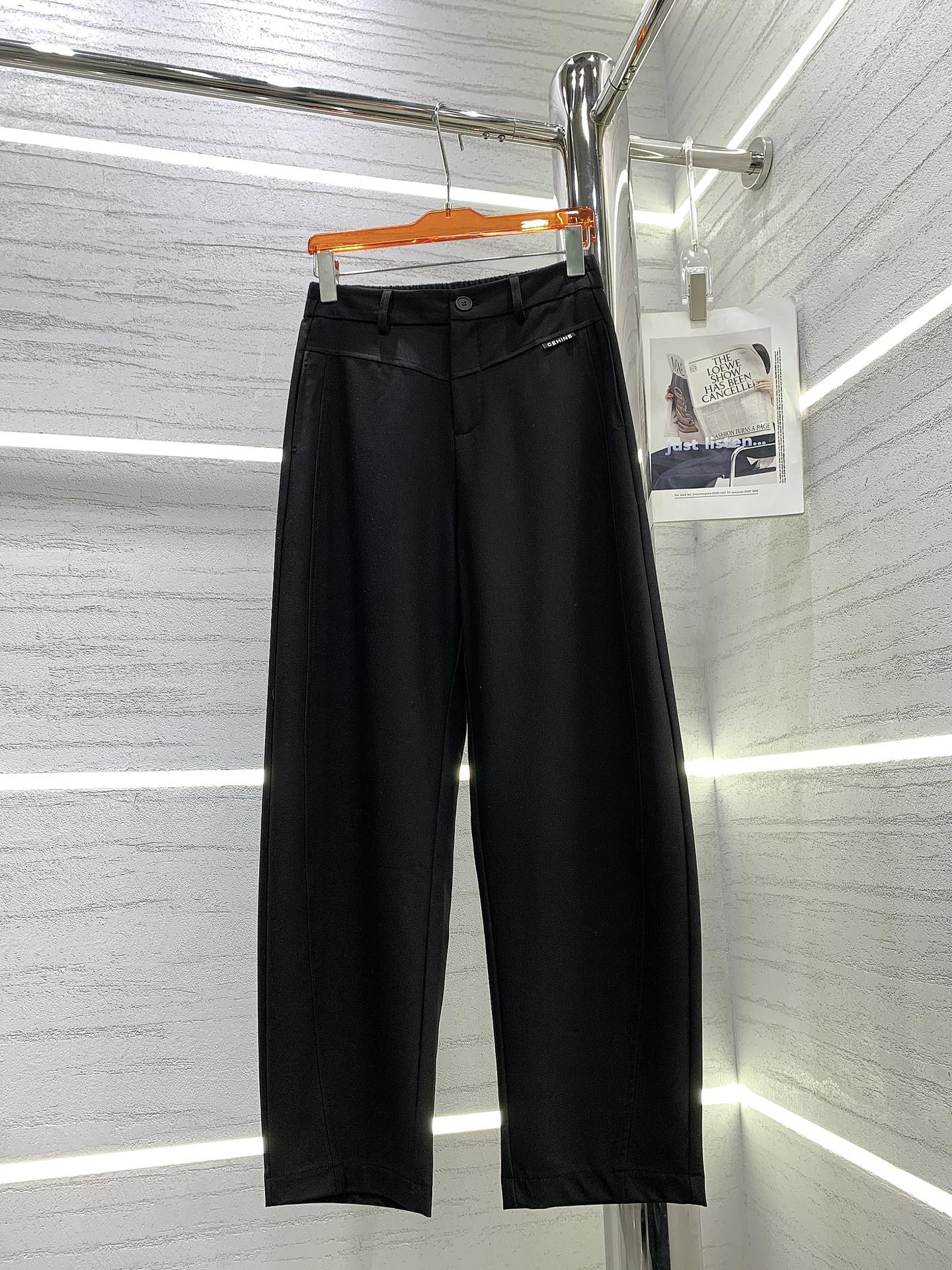 賽C家-2403 新款簡約銜接邊彎刀型西裝褲