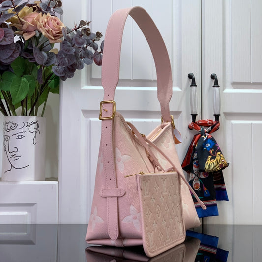 路L家-CARRYALL 絲印小號手袋 粉色