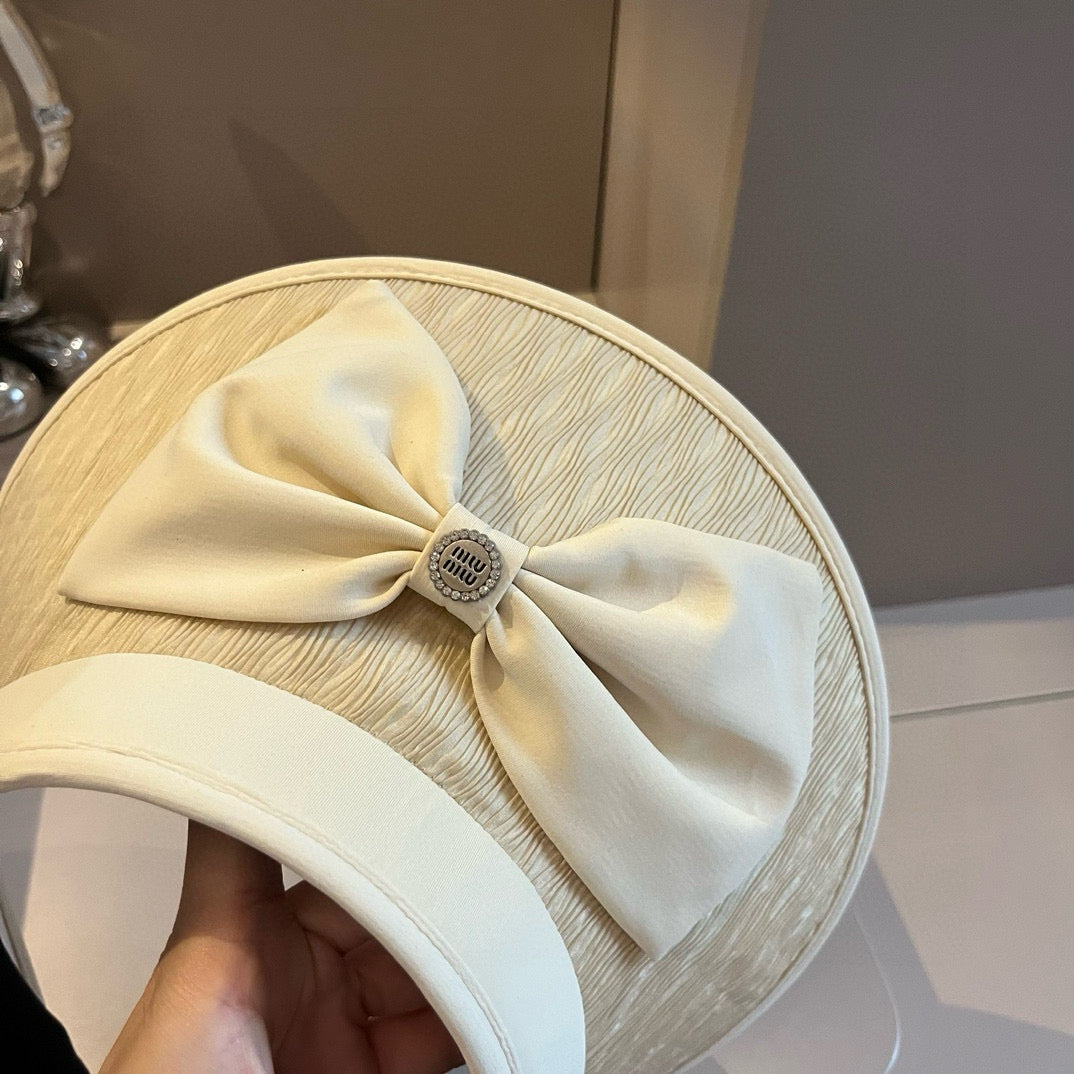 穆m家-蝴蝶結遮陽帽 棕色