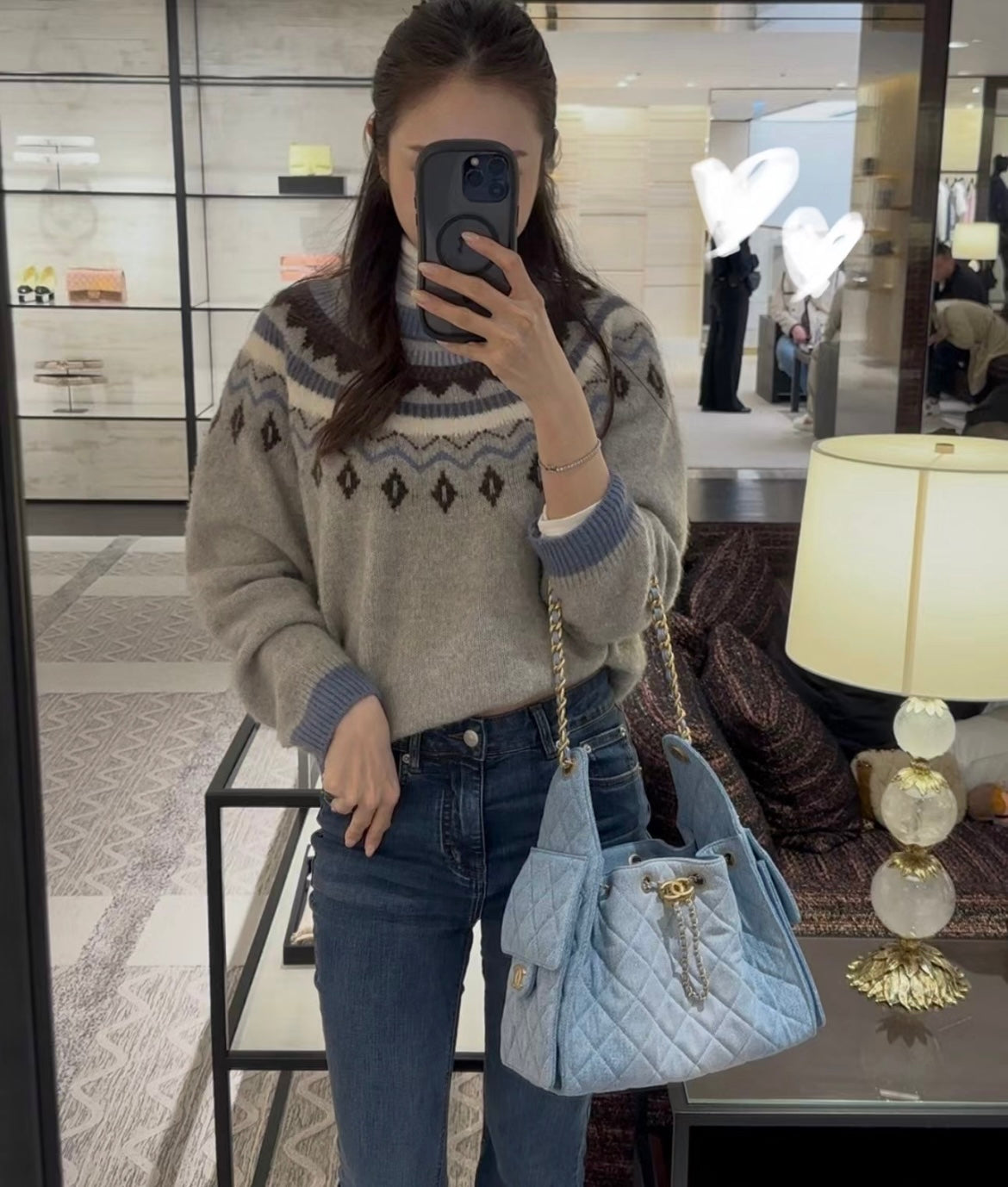 小香家-25S 25bag丹寧牛仔抽繩水桶Hobo小號 牛仔色
