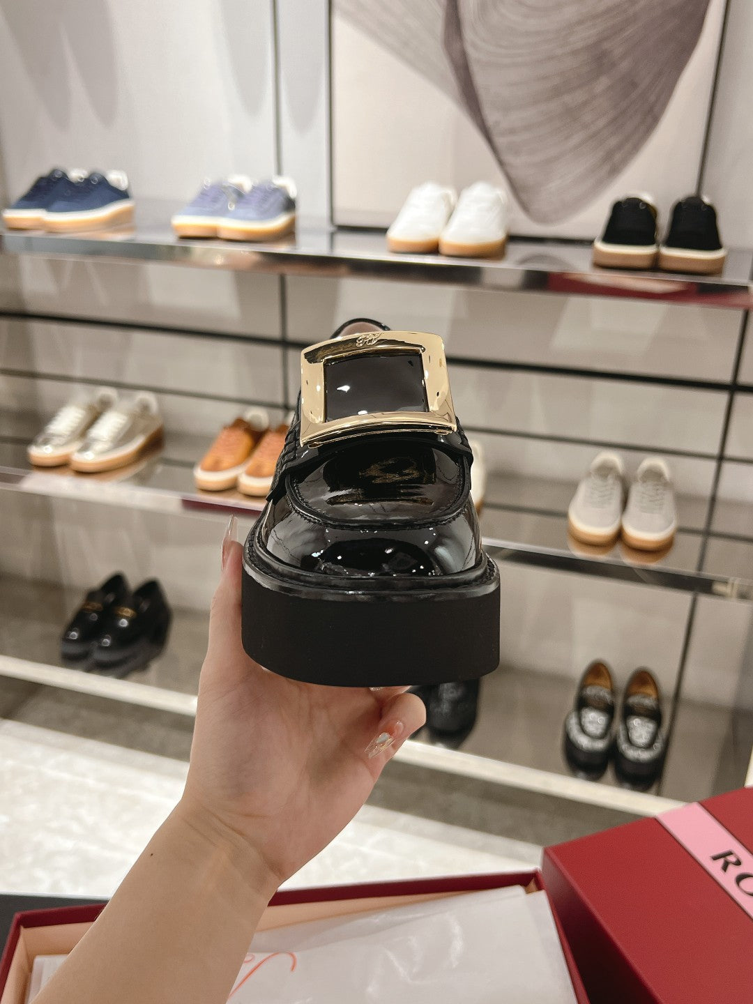 R方扣頭-2024牛皮樂福鞋 黑色