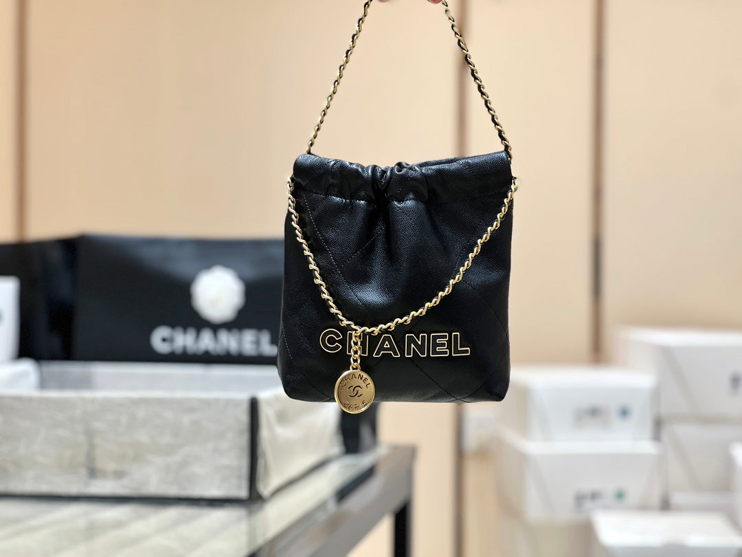 小香家-24K Mini22Bag荔枝皮垃圾包 黑色