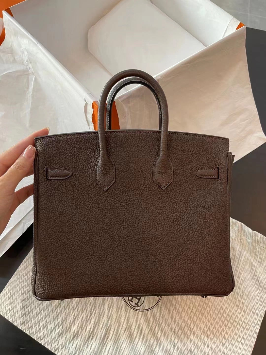 小愛款-Birkin 25 Togo 烏木色 銀扣