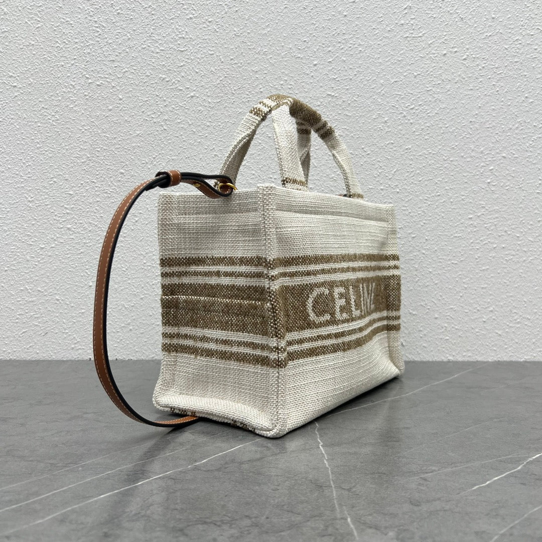 賽c家-新款CabasThais 印花條紋布料 咖色小號