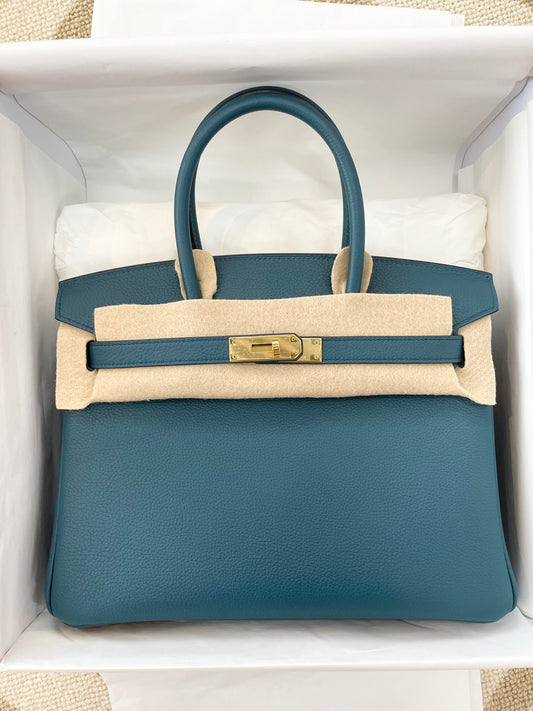 小愛款-Birkin 30 Togo W0博斯普魯斯海峽綠 金扣