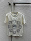 迪D家-2403 24早春最新撞色刺繡高訂百搭TEE 白色