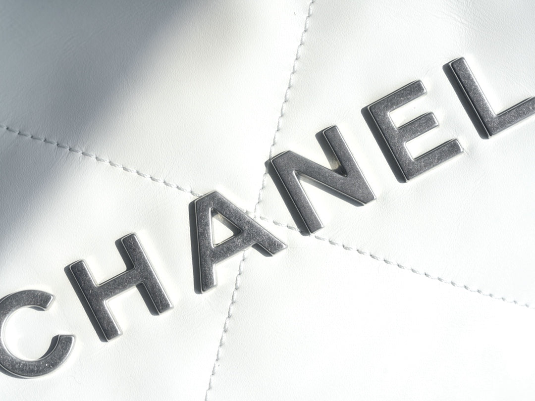 小香家-Chanel 22號手袋 橫版 白銀色