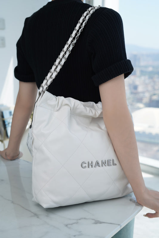 小香家-Chanel 22號手袋 白銀色小號